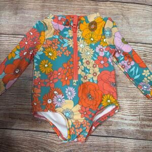 Carter's 3 Month Floral Long Sleeve Swimsuit